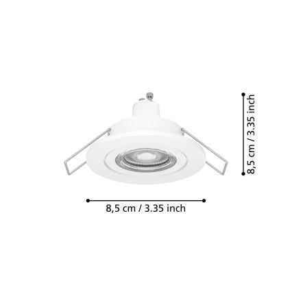 Eglo - LED χωνευτό σποτ για μπάνιο 1xGU10/4,5W/230V IP44 λευκό