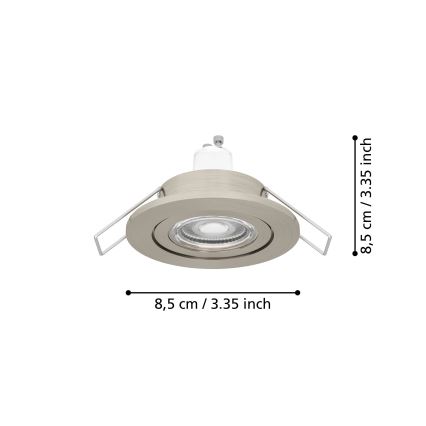 Eglo - LED εντοιχιζόμενο σποτ για μπάνιο 1xGU10/4,5W/230V IP44 ματ χρώμιο