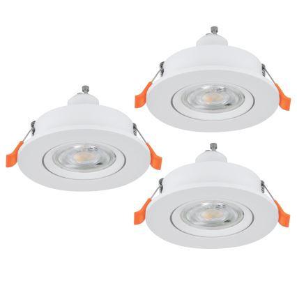 Eglo - Σετ 3 LED εντοιχισμένα σποτ οροφής, 1xGU10/4,5W/230V, λευκό