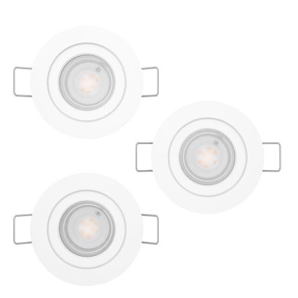 Eglo - Σετ 3 LED εντοιχισμένα σποτ οροφής, 1xGU10/4,5W/230V, λευκό