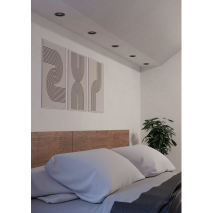 Eglo - LED εντοιχιστό σποτ 1xGU10/4,5W/230V μαύρο