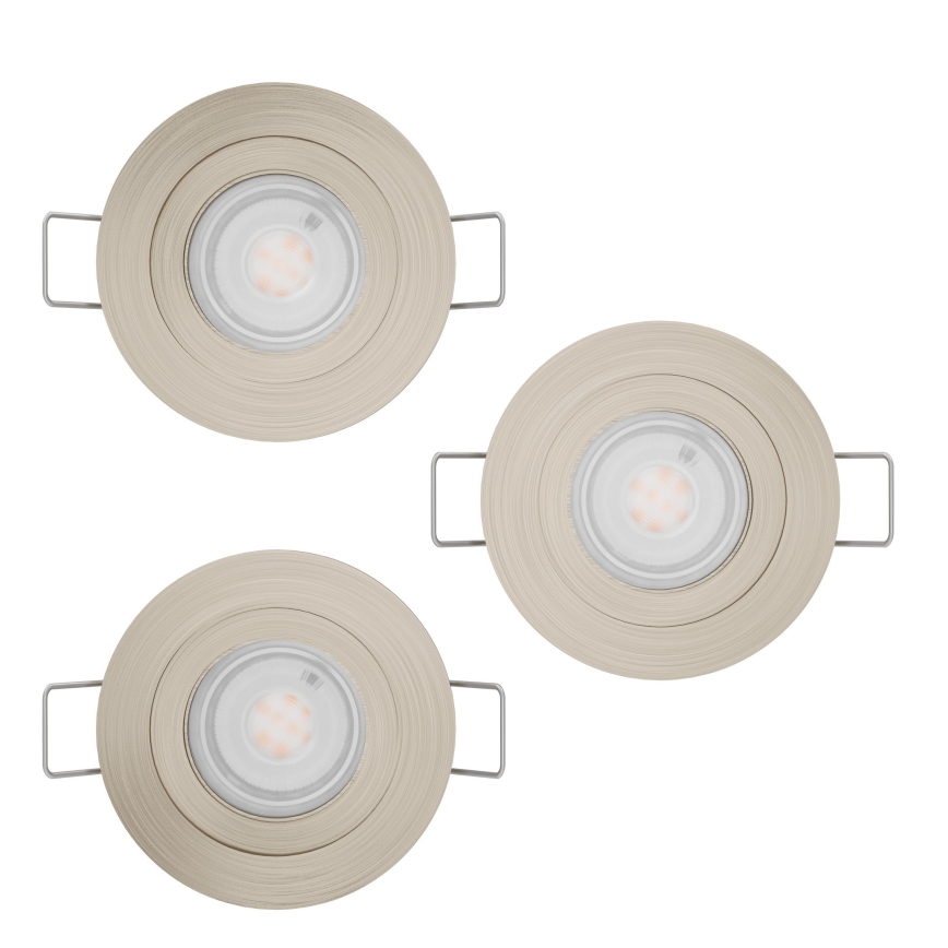 Eglo - Σετ 3x LED χωνευτά φωτιστικά σποτ 1xGU10/4,5W/230V ματ χρώμιο