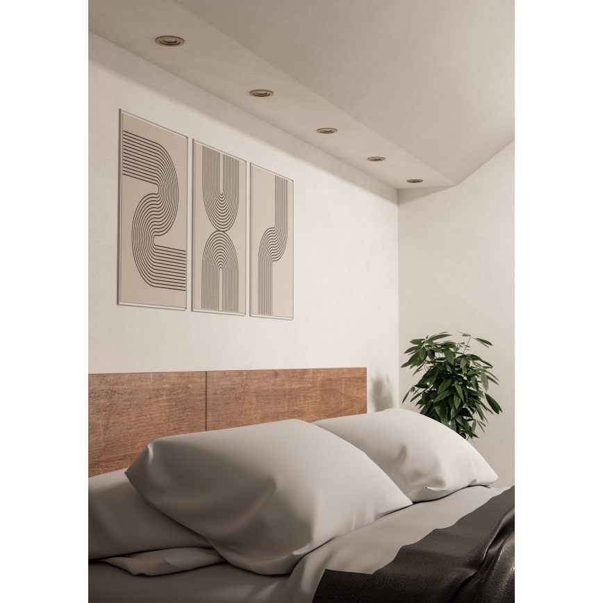 Eglo - Σετ 3x LED χωνευτά φωτιστικά σποτ 1xGU10/4,5W/230V ματ χρώμιο