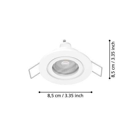Eglo - LED εντοιχισμένο σποτ μπάνιου 1xGU10/4,5W/230V IP44 λευκό