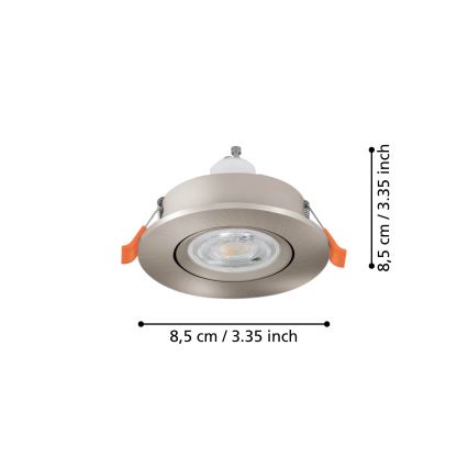 Eglo - LED χωνευτό σποτ οροφής για μπάνιο 1xGU10/4,5W/230V IP44 ματ χρώμιο