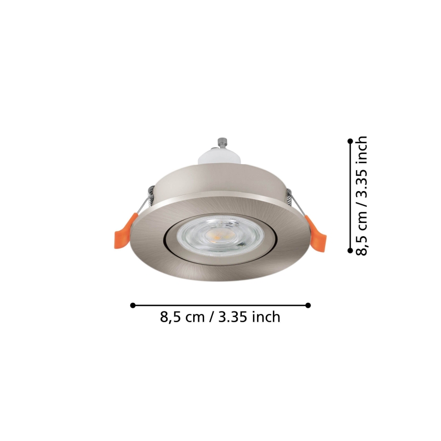 Eglo - LED χωνευτό σποτ οροφής για μπάνιο 1xGU10/4,5W/230V IP44 ματ χρώμιο