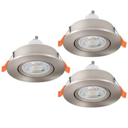 Eglo - Σετ 3x LED εντοιχιζόμενα σποτ για μπάνιο 1xGU10/4,5W/230V IP44 ματ χρώμιο