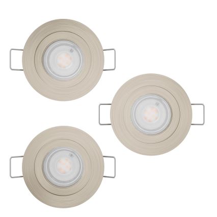 Eglo - Σετ 3x LED εντοιχιζόμενα σποτ για μπάνιο 1xGU10/4,5W/230V IP44 ματ χρώμιο