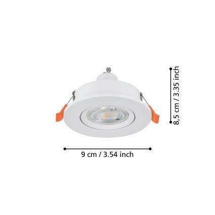 Eglo - Εντοιχιζόμενο LED φωτιστικό σποτ 1xGU10/4,5W/230V λευκό