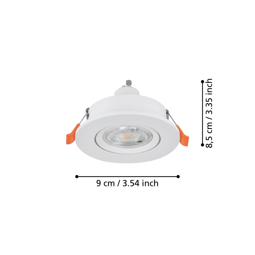 Eglo - Εντοιχιζόμενο LED φωτιστικό σποτ 1xGU10/4,5W/230V λευκό