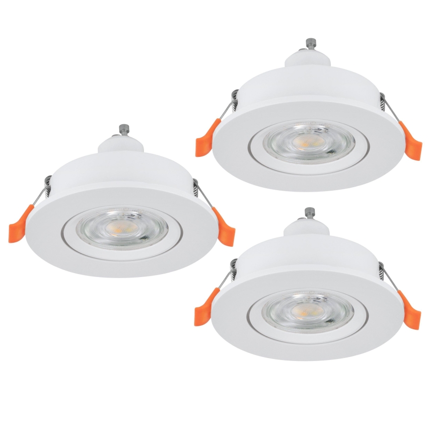 Eglo - Σετ 3x LED εντοιχισμένο σποτ οροφής 1xGU10/4,5W/230V λευκό