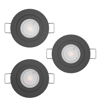 Eglo - Σετ 3x LED εντοιχιστά σποτ οροφής 1xGU10/4,5W/230V μαύρο