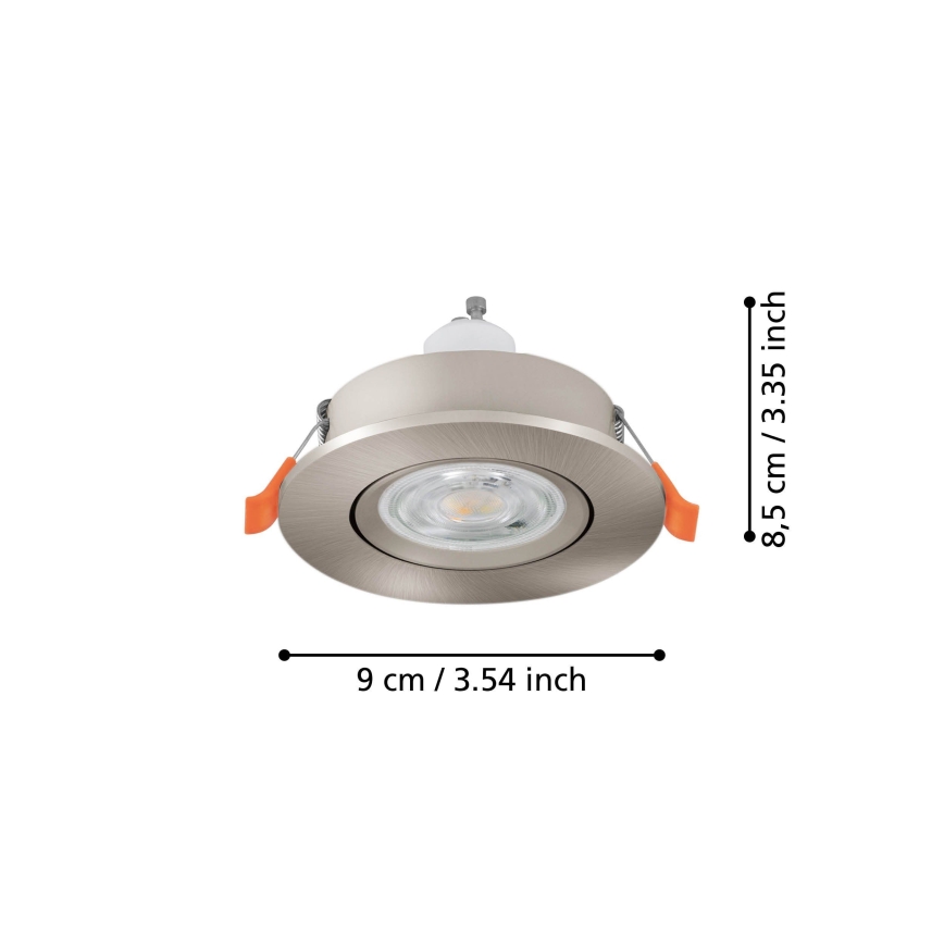 Eglo - Εντοιχισμένο LED φωτιστικό σποτ 1xGU10/4,5W/230V ματ χρώμιο