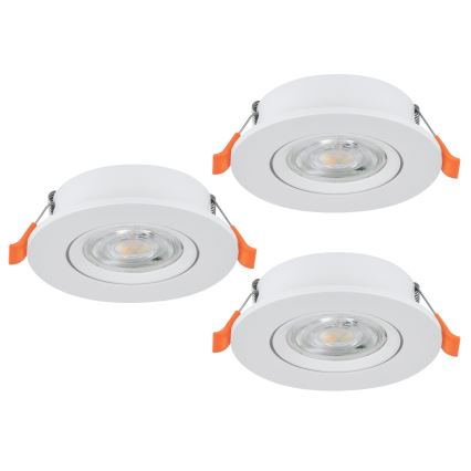 Eglo - Σετ 3 τεμ. χωνευτά σποτ οροφής LED, 4,8W/230V, 2700/4000/6500K, λευκό