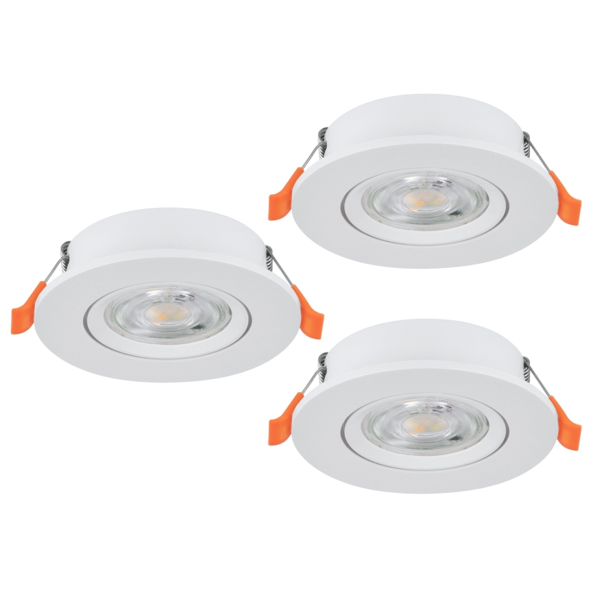 Eglo - Σετ 3 τεμ. χωνευτά σποτ οροφής LED, 4,8W/230V, 2700/4000/6500K, λευκό