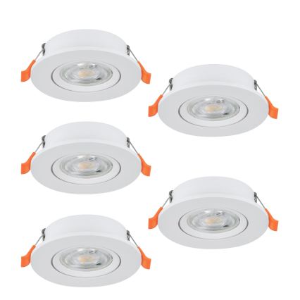 Eglo - Σετ 5x LED εντοιχιστό σποτ LED/4,8W/230V 2700/4000/6500K λευκό