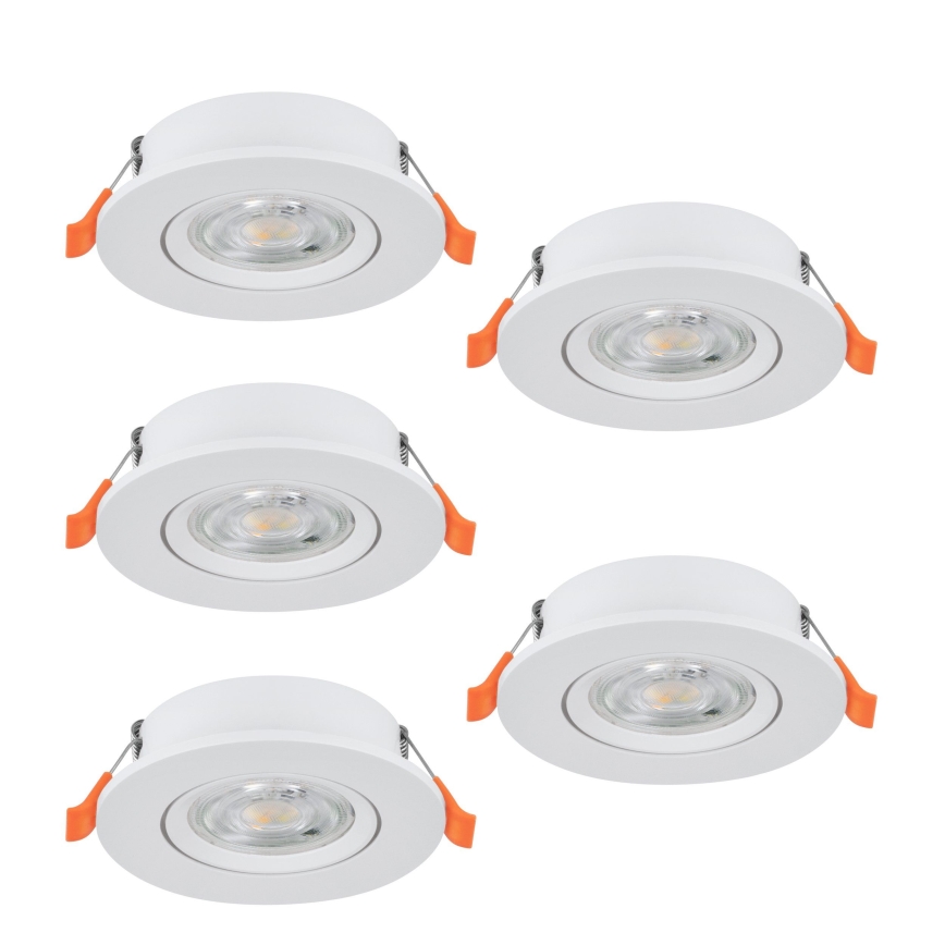 Eglo - Σετ 5x LED εντοιχιστό σποτ LED/4,8W/230V 2700/4000/6500K λευκό