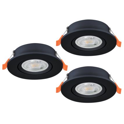 Eglo - Σετ 3 τεμαχίων εντοιχισμένα σποτ LED/4,8W/230V 2700/4000/6500K μαύρο