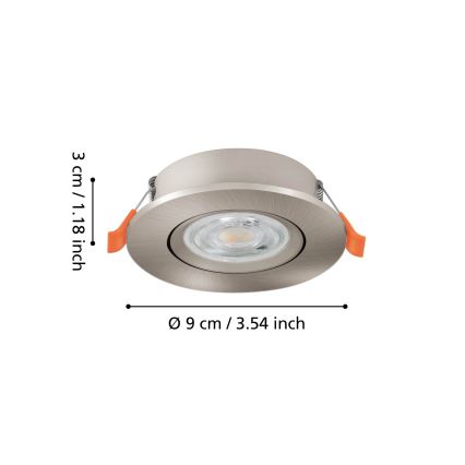 Eglo - Εντοιχισμένο σποτ οροφής LED/4,8W/230V 2700/4000/6500K ματ χρώμιο