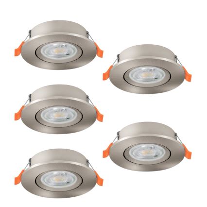 Eglo - Σετ 5x χωνευτά σποτ LED/4,8W/230V 2700/4000/6500K ματ χρώμιο