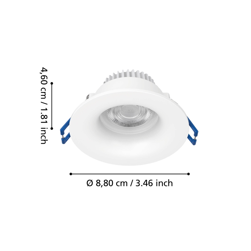 Eglo - Εντοιχισμένο LED φωτιστικό μπάνιου LED/4,9W/230V 2700/4000/6500K Ø 8,8 cm IP65 λευκό
