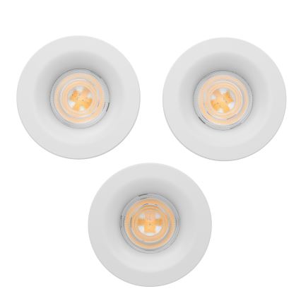 Eglo - Σετ 3x εντοιχισμένο φωτιστικό μπάνιου LED/4,9W/230V 2700/4000/6500K Ø 8,8 cm IP65 λευκό