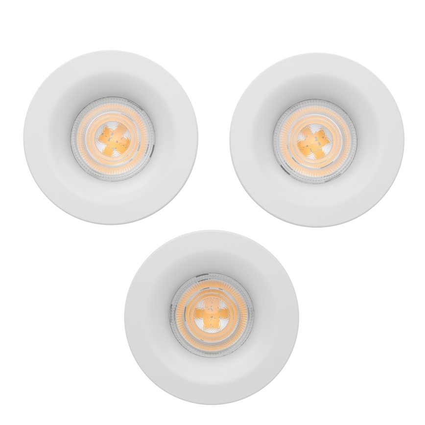 Eglo - Σετ 3x εντοιχισμένο φωτιστικό μπάνιου LED/4,9W/230V 2700/4000/6500K Ø 8,8 cm IP65 λευκό