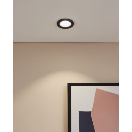 Eglo - Χωνευτό LED φωτιστικό οροφής για μπάνιο, 4,9W, 230V, 2700/4000/6500K, διάμ. 8,8 cm, IP65, μαύρο