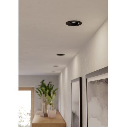 Eglo - Χωνευτό LED φωτιστικό οροφής για μπάνιο, 4,9W, 230V, 2700/4000/6500K, διάμ. 8,8 cm, IP65, μαύρο