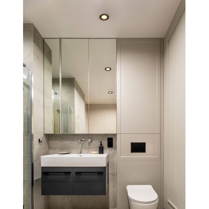 Eglo - Σετ 3x LED εντοιχισμένα φωτιστικά μπάνιου LED/4,9W/230V 2700/4000/6500K διάμ. 8,8 cm IP65 μαύρα