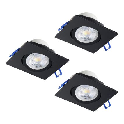 Eglo - ΣΕΤ 3x ρυθμιζόμενα χωνευτά φωτιστικά LED/4,8W/230V 8,8x8,8 cm μαύρα