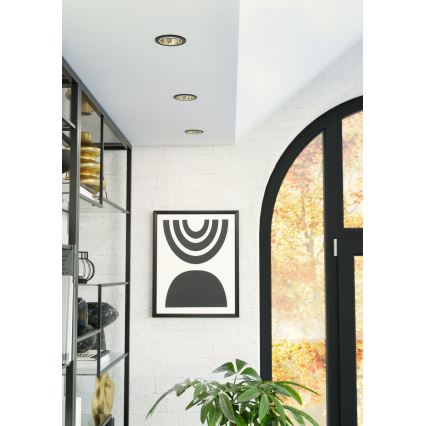 Eglo - Ρυθμιζόμενο LED εντοιχισμένο φωτιστικό οροφής για μπάνιο LED/4,8W/230V 2700/4000/6500K IP44 μαύρο