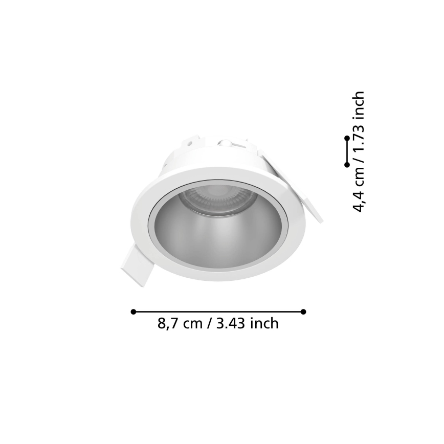 Eglo - Ρυθμιζόμενο εντοιχισμένο LED φωτιστικό οροφής για μπάνιο LED/4,8W/230V 2700/4000/6500K IP44 λευκό/χρυσό
