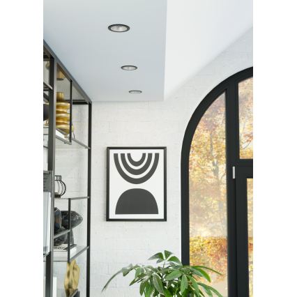 Eglo - LED RGBW Ρυθμιζόμενο χωνευτό φωτιστικό μπάνιου LED/4,8W/230V 2700-6500K IP44 μαύρο