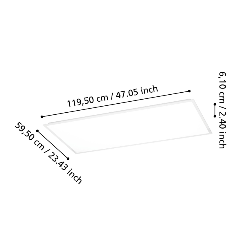 Eglo - Επιφανειακό πάνελ LED/36,5W/230V 2700/4000/6500K 120x60 cm λευκό
