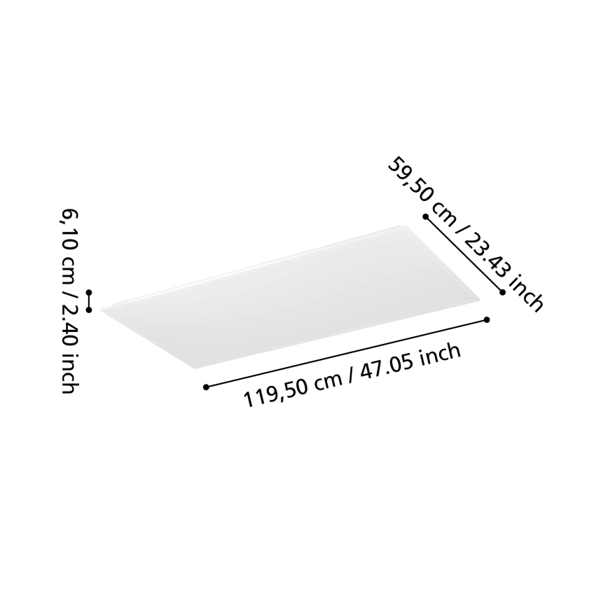Eglo - LED Ρυθμιζόμενο επιφανειακό πάνελ LED/35,5W/230V 2700-6500K 120x60 cm λευκό + τηλεχειριστήριο