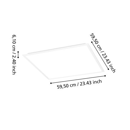 Eglo - LED ρυθμιζόμενο επιφανειακό πάνελ LED/33W/230V 2700-6500K 60x60 cm λευκό + τηλεχειριστήριο