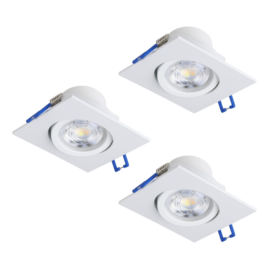 Eglo - Σετ 3x ρυθμιζόμενα χωνευτά LED φωτιστικά LED/6,4W/230V 8,8x8,8 cm λευκά