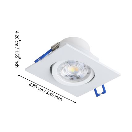 Eglo - Σετ 3x ρυθμιζόμενα χωνευτά LED φωτιστικά LED/6,4W/230V 8,8x8,8 cm λευκά