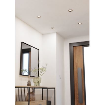 Eglo - Σετ 3 τεμ. ρυθμιζόμενα εντοιχιζόμενα φωτιστικά οροφής LED/6,4W/230V διάμ. 8,8 εκ. ματ χρώμιο