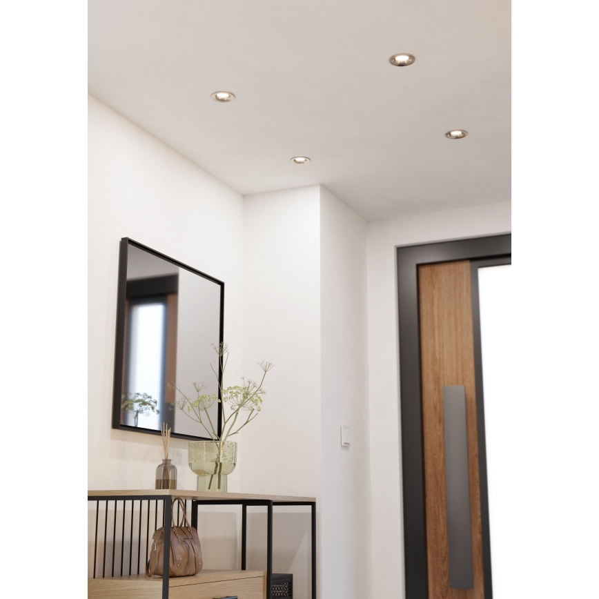 Eglo - Σετ 3 τεμ. ρυθμιζόμενα εντοιχιζόμενα φωτιστικά οροφής LED/6,4W/230V διάμ. 8,8 εκ. ματ χρώμιο