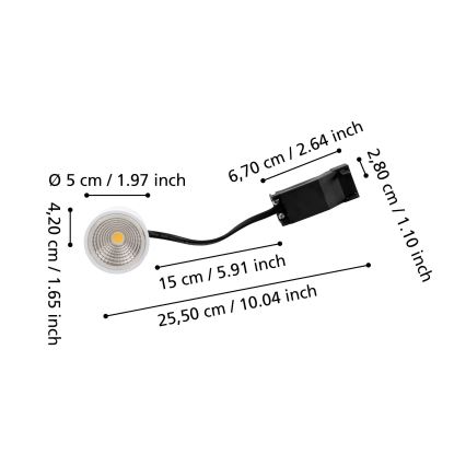 Eglo - Ρυθμιζόμενη μονάδα LED/4,8W/230V 2700K
