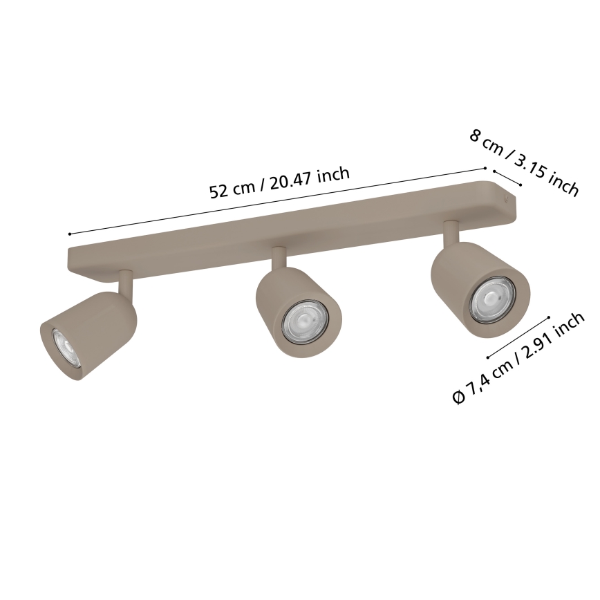 Eglo - Φωτιστικό σποτ 3xGU10/10W/230V μπεζ