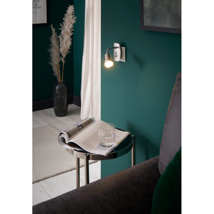 Eglo - LED φωτιστικό με βύσμα 1xGU10/2,8W/230V ματ χρώμιο