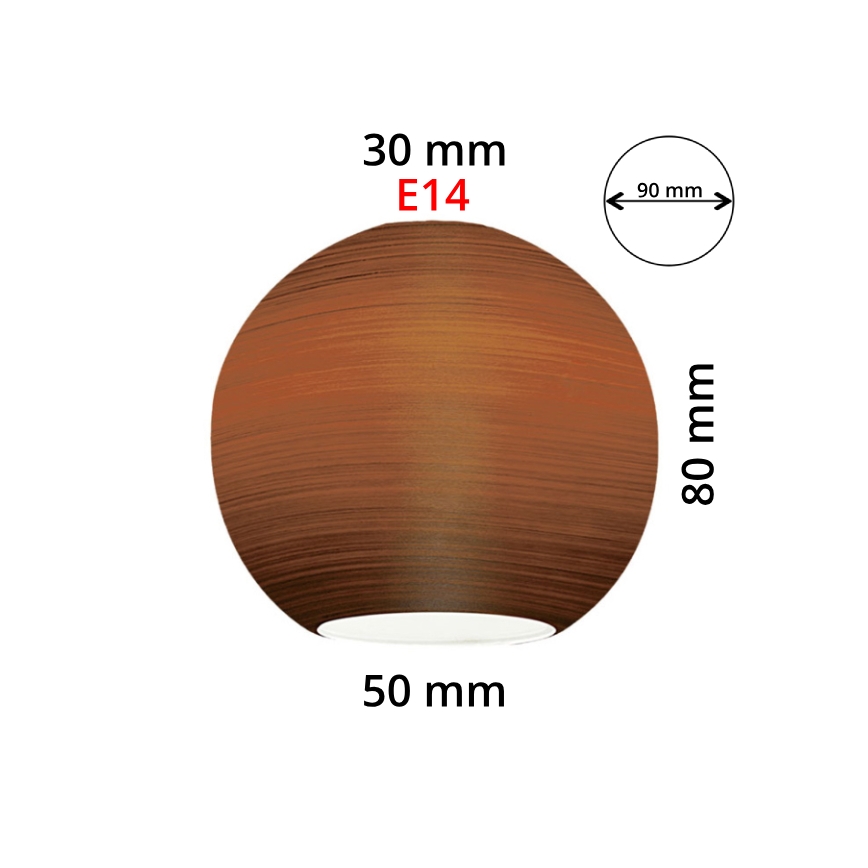 EGLO 90251 - Ανταλλακτικό γυαλί για πολυέλαιο, επιτραπέζιο φωτιστικό, οροφής και σποτ φωτιστικό MY CHOICE E14 διάμ. 9 εκ. καφέ με εφέ ξεθωριασμένου