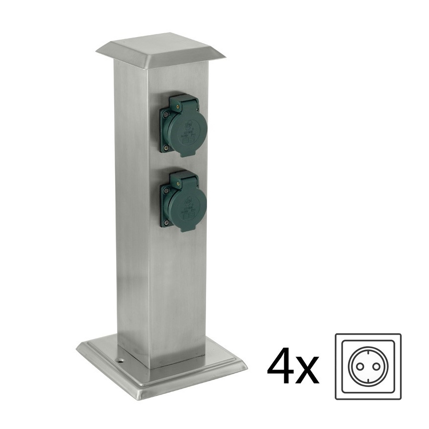 EGLO - Στήλη υποδοχής πρίζας εξωτερικού χώρου πράσινο SCHUKO IP44