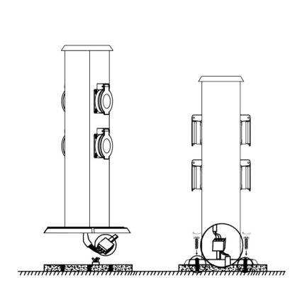 EGLO - Στήλη υποδοχής πρίζας εξωτερικού χώρου πράσινο SCHUKO IP44