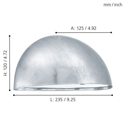 EGLO - Επιτοίχιο φωτιστικό εξωτερικού χώρου 1xE27/40W γαλβανιζέ ατσάλι