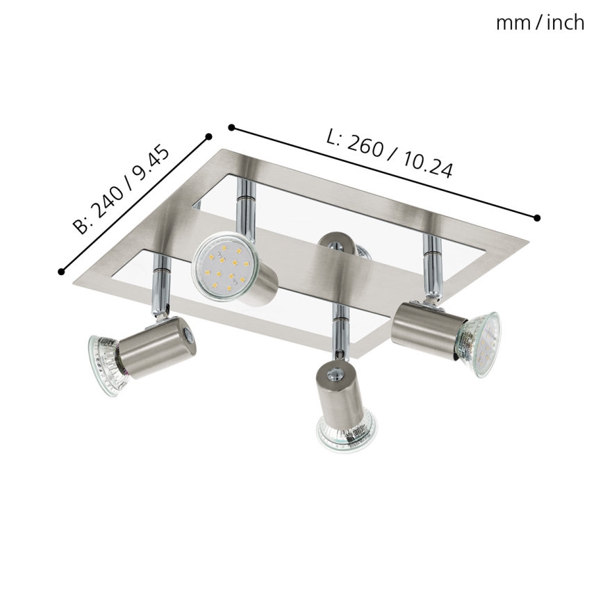 EGLO 90916 - Φως οροφής ROTTELO 4xGU10/LED/3W