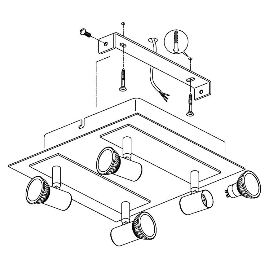 EGLO 90916 - Φως οροφής ROTTELO 4xGU10/LED/3W